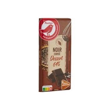Auchan tablette chocolat dessert noir corsé 64% 200 g