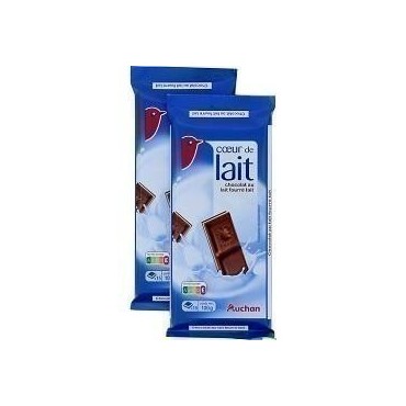 Auchan Tablette Lait Choco Famille 2x100G