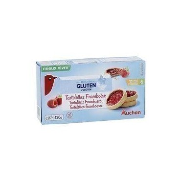 Auchan Tartelettes framboise sans gluten 6 sachets 130g