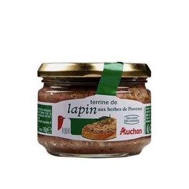 Auchan terrine de lapin aux herbes de Provence 180g