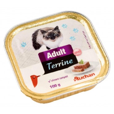 Auchan terrine pour chat aux crevettes 100G