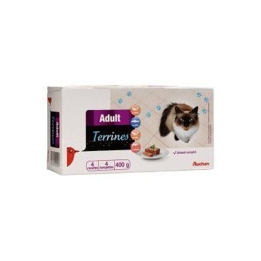 Auchan terrines repas pack poisson 4X100G