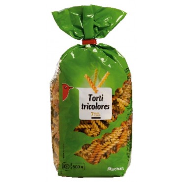 Auchan torti pâtes tricolores 500g