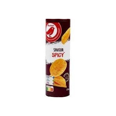 Auchan tuiles pomme de terre saveur épicée 170 g