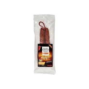 Auchan véritable chorizo espagnol fort qualité supérieure 225g