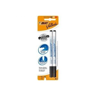 Bic Velleda 2 marqueurs effaçables à sec pour tableau blanc