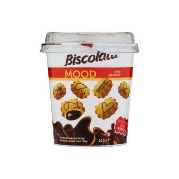 Biscolata biscuits Mood fourrés à la crème de chocolat pot 115 g