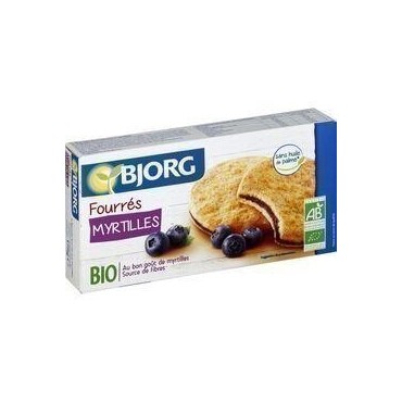 BJORG Biscuits bio fourrés à la myrtille, sans huile de palme 175g