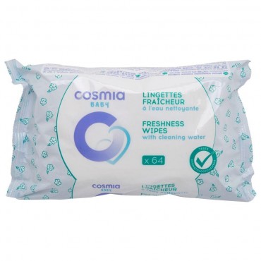 Cosmia baby lingettes fraicheur x64
