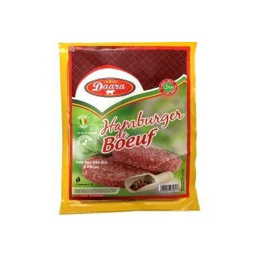 Daara hamburger surgelé sachet de 6 pièces 480g