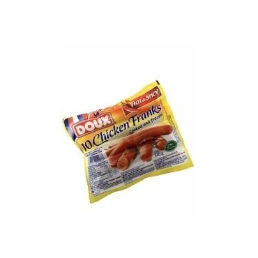 Doux 10 saucisses poulet épicés 340G