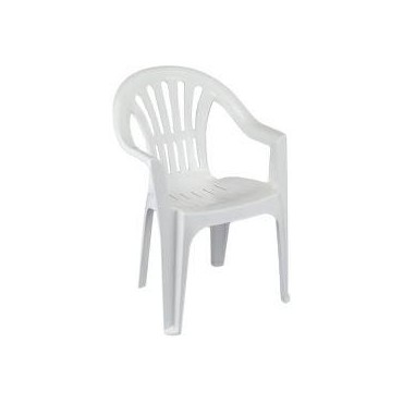 Elba fauteuil empilable résine blanc