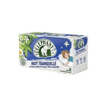 Elephant infusion aromatisée nuit tranquille 25 sachets