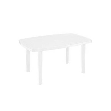 Faro table ovale de jardin blanche en résine 137x85x72 cm