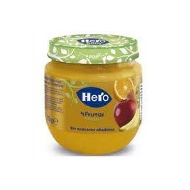 Hero Baby petit pot 4 fruits (orange, pomme, banane et pèche) sans...