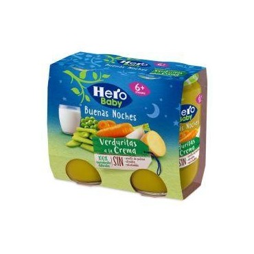 Hero Baby repas infantile Bonne Nuit légumes à la crème 2x190 g