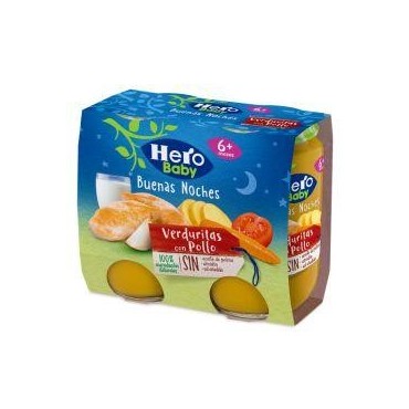 Hero Baby repas infantile Bonne Nuit légumes poulet 2x190 g