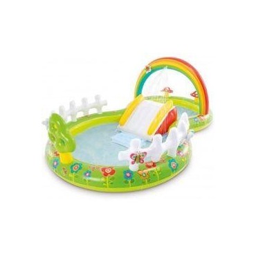 Intex air de jeux avec jet d'eau et piscine gonflable