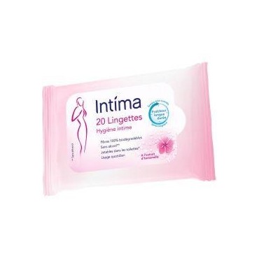 Intima 20 lingettes hygiène intime à l'extrait d' Hamamélis