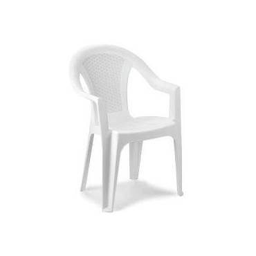 Ischia chaise empilable blanche avec dossier