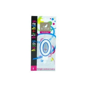 Le Chat bougie anniversaire chiffre 0