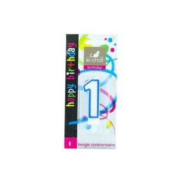 Le Chat bougie anniversaire chiffre 1