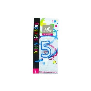Le Chat bougie anniversaire chiffre 5