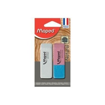 Maped 2 gommes en caoutchouc naturel sans PVC