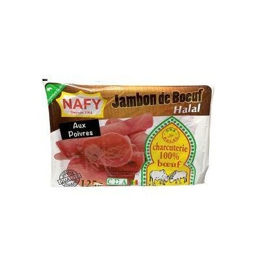 Nafy jambon de boeuf aux poivres 125g