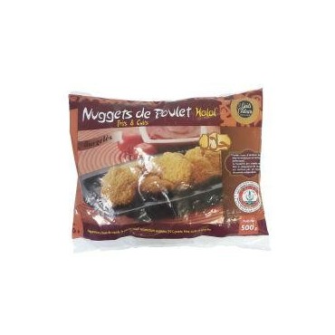 Nuggets de poulet halal frits et cuits surgelés 500g