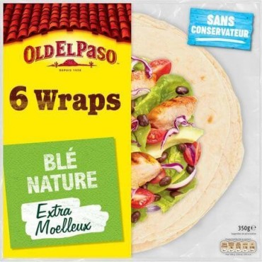 Old El Paso wraps de blé nature 350g