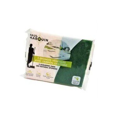 Paul Masquin éponges végétales avec tampon grattant x2