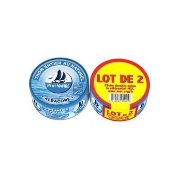 Petit Navire thon albacore entier au naturel Lot de 2x160g