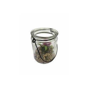 Plante artificielle pot de verre