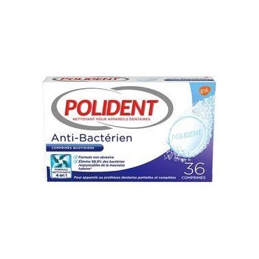 Polident nettoyant pour appareils dentaires anti-bactérien 36...