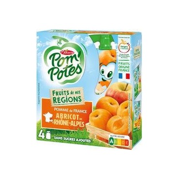 POM'POTES Dessert gourde pomme abricot 4x90g