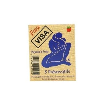 Préservatif visa fraise x3