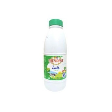 Président lait liquide écrémé bouteille 1L