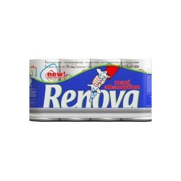 Renova essuie-tout maxi absorption blanc et décoré x4 rouleaux
