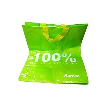 Sac Caba tissé vert pomme rayé