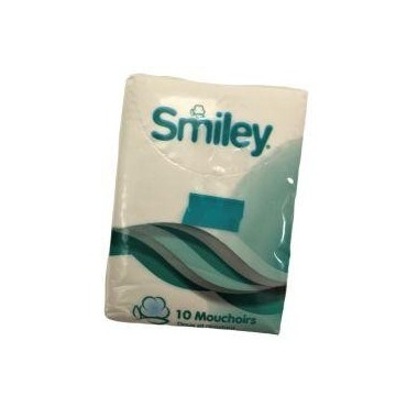 Smiley étui 10 mouchoirs de poche doux et résistant