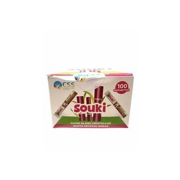 Souki 100 buchettes de sucre blanc cristallisé 500g