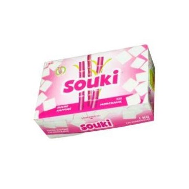 Souki sucre raffiné en morceaux boîte 1 kg
