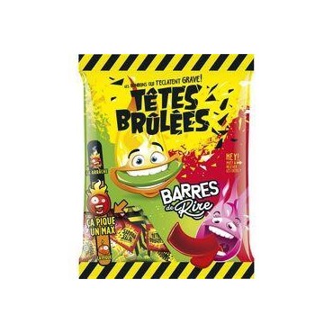 TÊTES BRÛLÉES Bonbons barrés piquants 200g