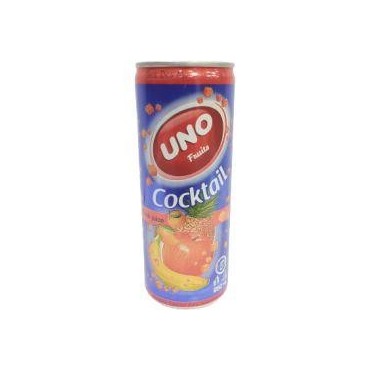 Uno jus de fruits cocktail avec des morceaux canette 25 cl