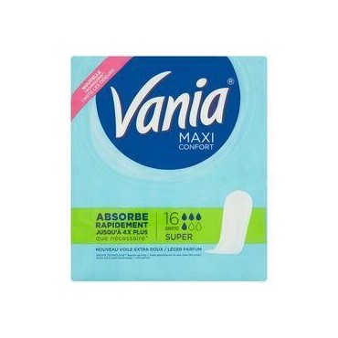 VANIA Maxi Confort serviettes hygiéniques sans ailettes super 16