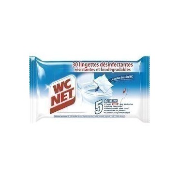 WC NET Lingettes désinfectantes WC résistantes & biodégradables 30...