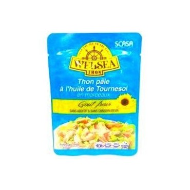 Welsea thon pâle à l'huile de tournesol en morceaux sachet 74 g